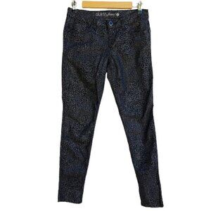Guess Power Skinny Jeans Size 27 4 Leopard Print Stretch Gray Black Womens